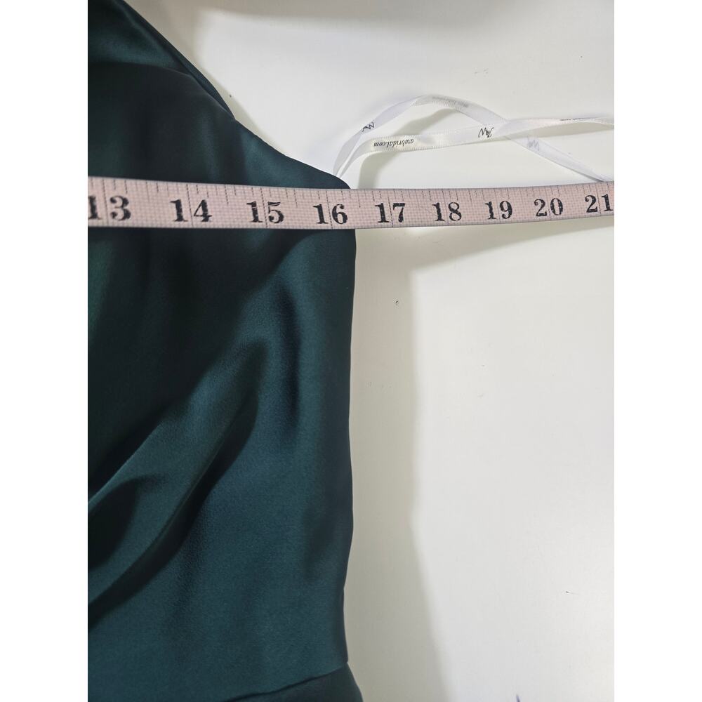AW BRIDAL 6 S hunter green Maharaol wedding formal party maxi dress NEW B43 - Picture 7 of 10
